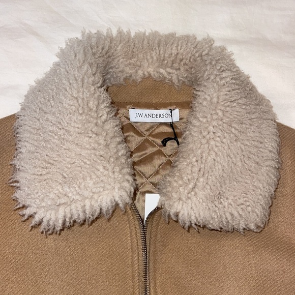 NWT JW Anderson Embroidered Wool Shearling Bomber Jacket - Picture 8 of 11